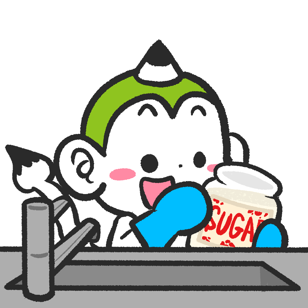 砂糖で〇〇を落とすことができる